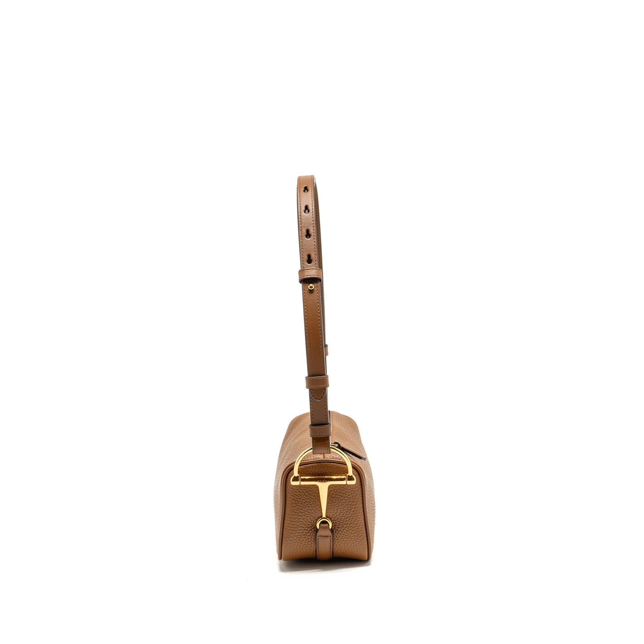 GUCCI HALF HORSEBIT MINI BAG CALFSKIN BROWN GHW
