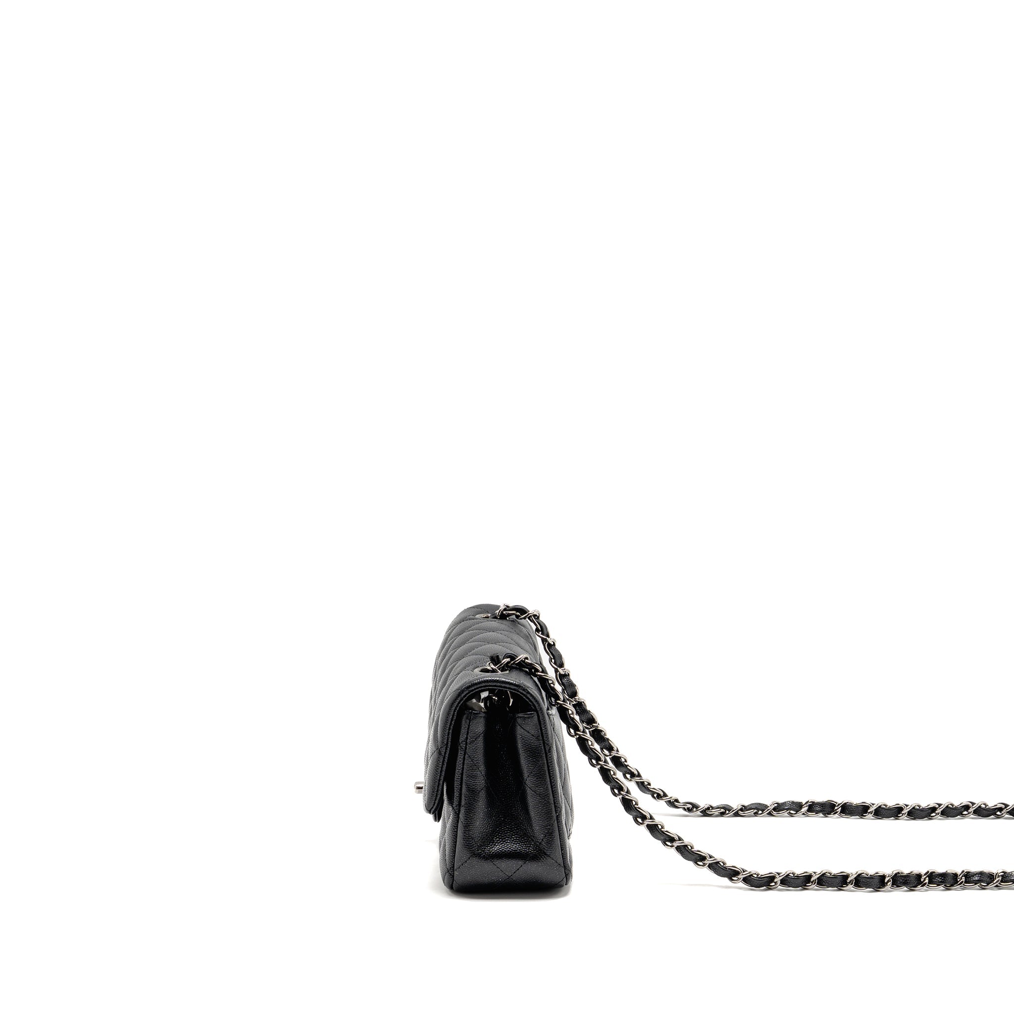 CHANEL MINI RECTANGULAR FLAP BAG CAVIAR IRIDESCENT BLACK SHW