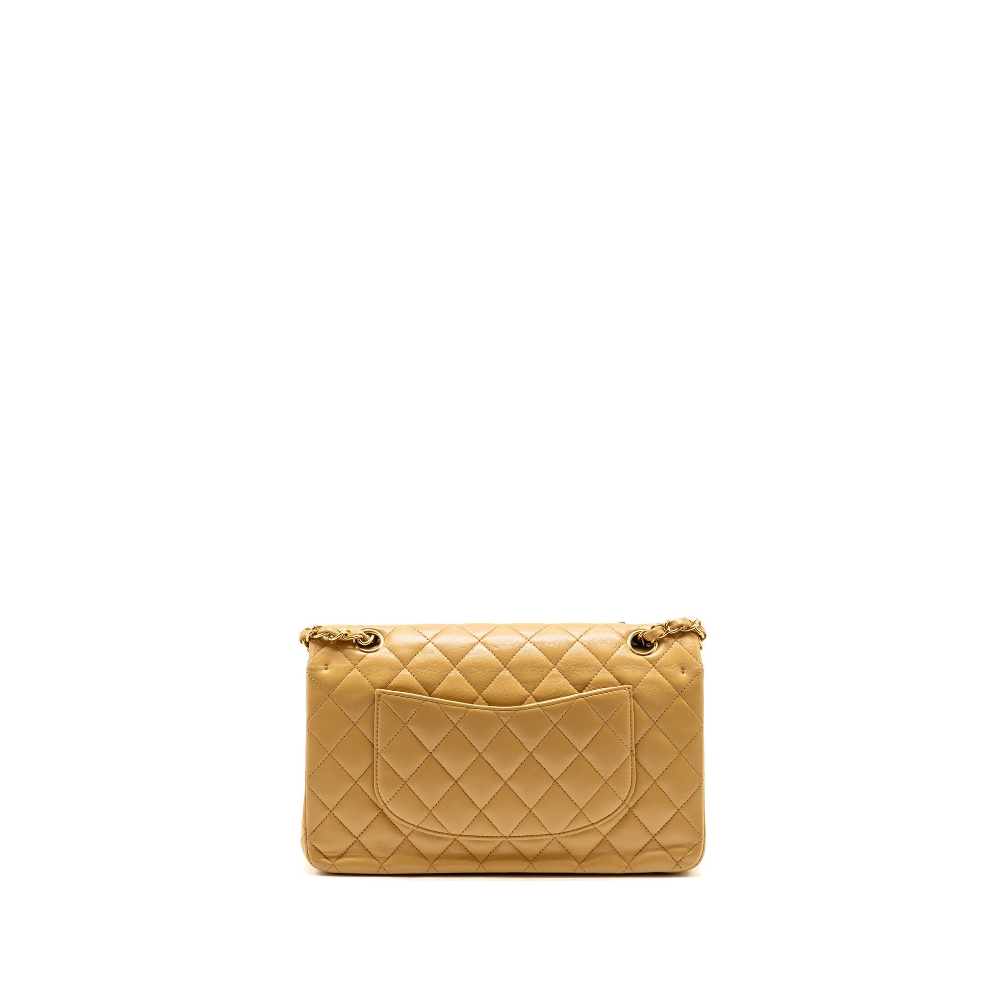 CHANEL MEDIUM CLASSIC DOUBLE FLAP BAG LAMBSKIN BEIGE GHW