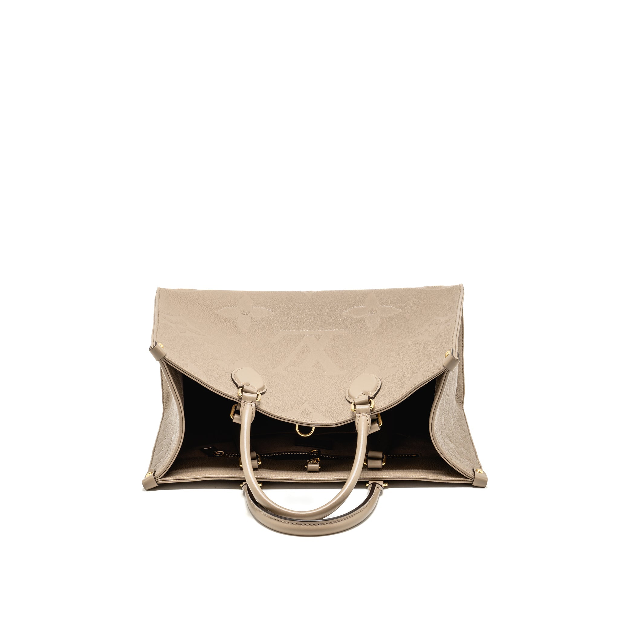LOUIS VUITTON ONTHEGO MM MONOGRAM EMPREINETE LEATHER GREY LGHW
