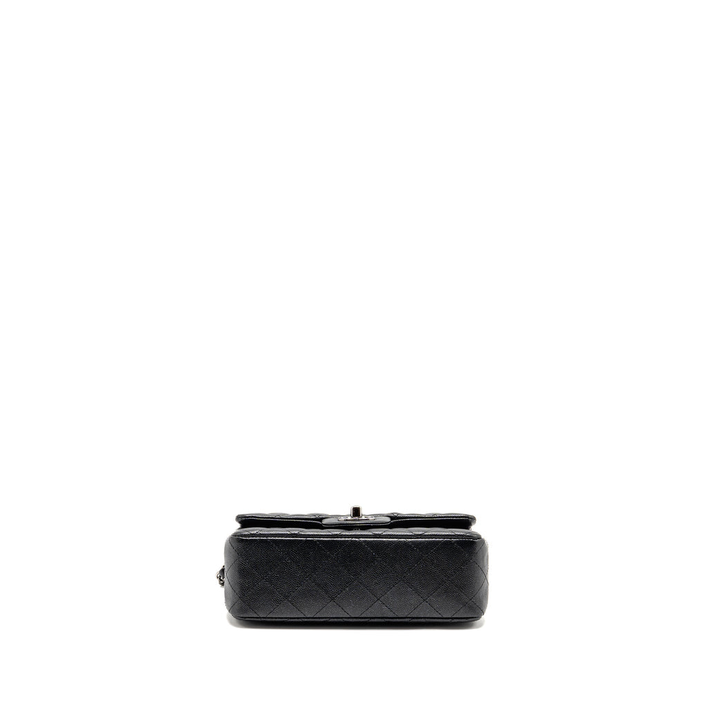 CHANEL MINI RECTANGULAR FLAP BAG CAVIAR IRIDESCENT BLACK SHW