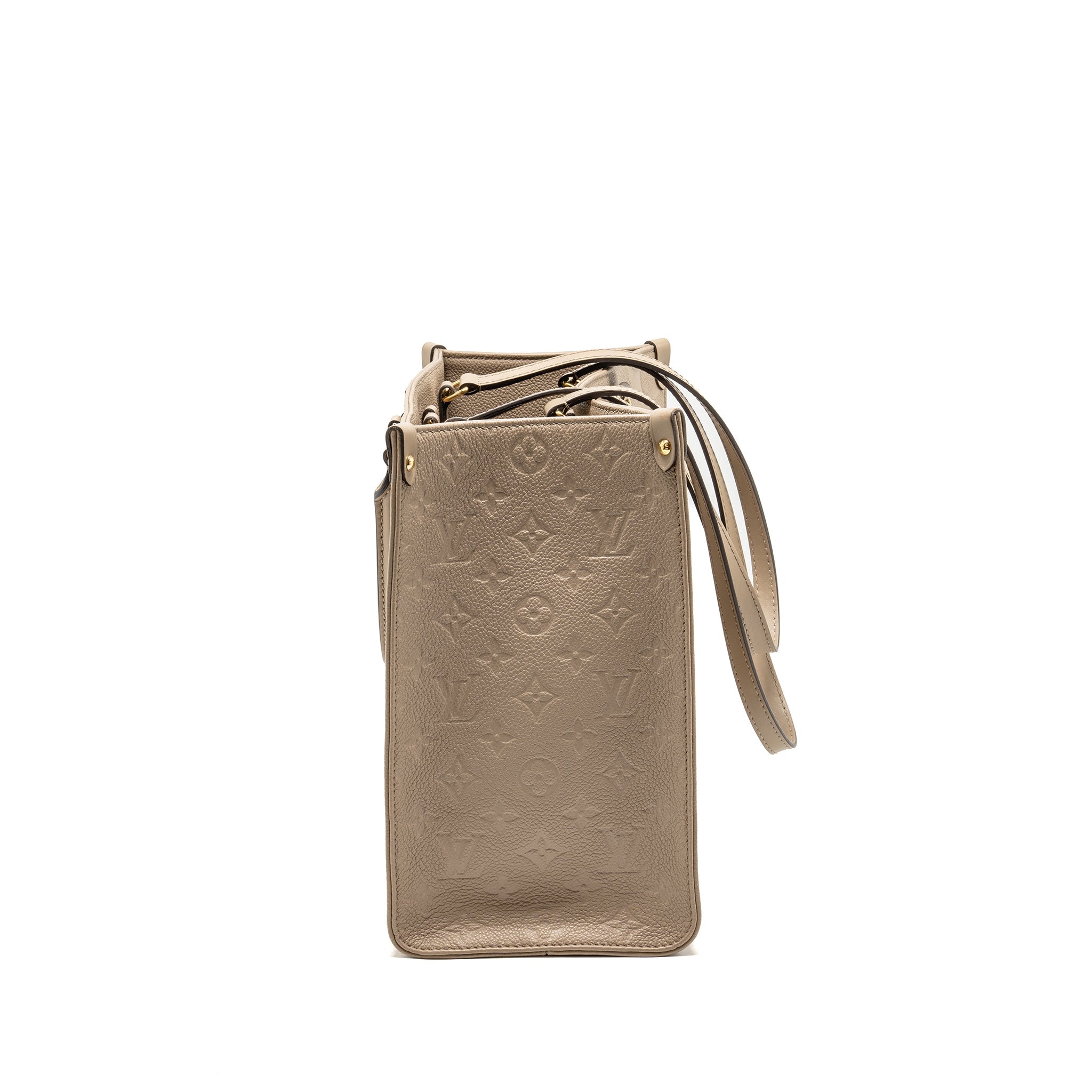 LOUIS VUITTON ONTHEGO MM MONOGRAM EMPREINETE LEATHER GREY LGHW