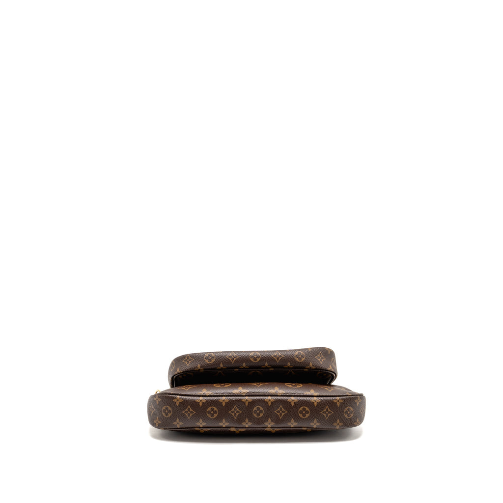 LOUIS VUITTON MULTI POCHETTE ACCESSORIES MONOGRAM CANVAS KHAKI STRAP GHW
