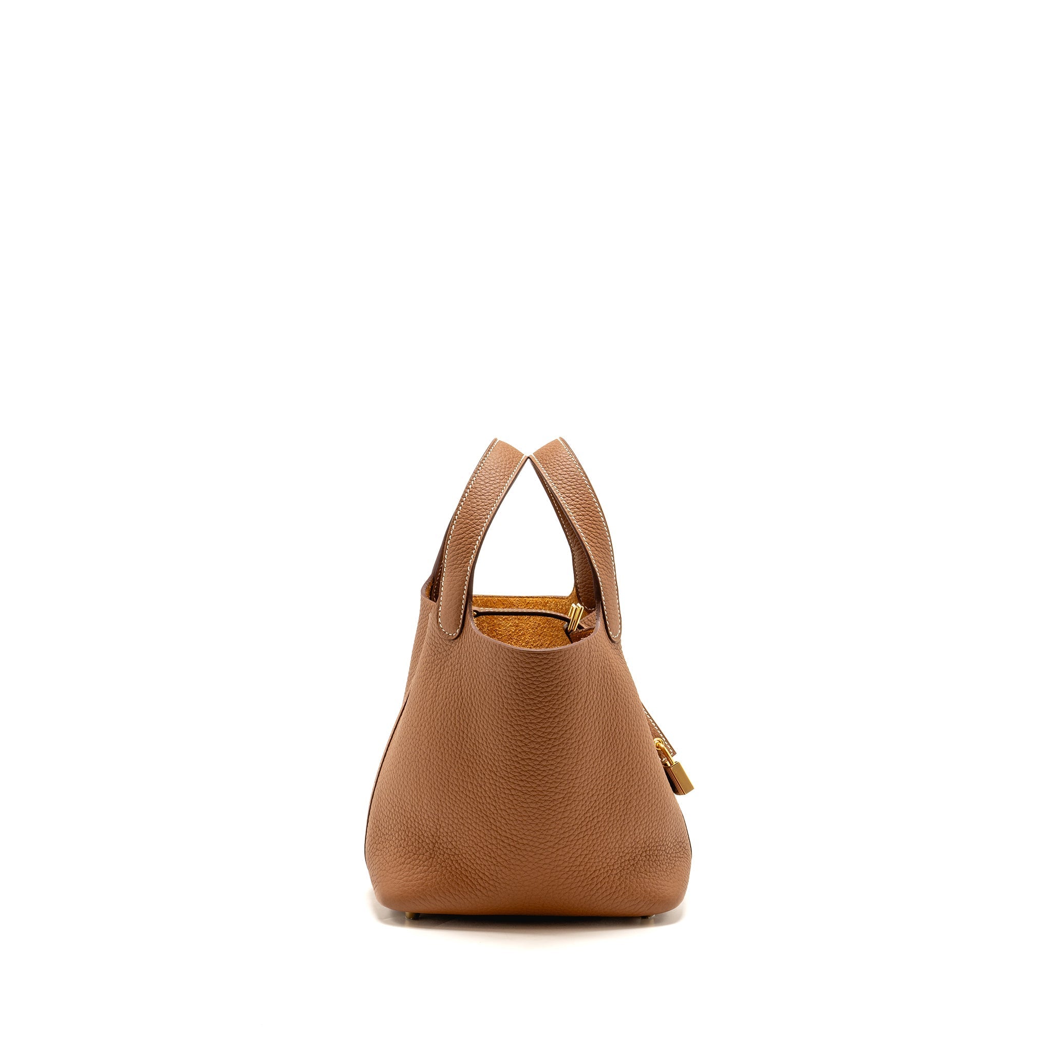 HERMES PICOTIN 18 LOCK BAG CLEMENCE CALFSKIN GOLD GHW