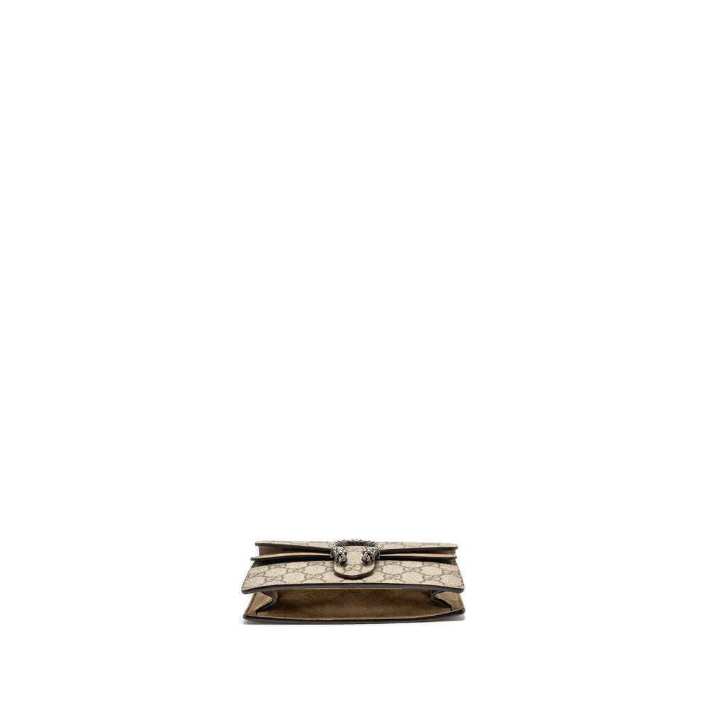 GUCCI SUPER MINI DIONYSUS CANVAS / SUEDE LEATHER BEIGE SHW
