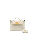 HERMES MINI 2424 24/24-21 BAG EVERCOLOR/SWIFT BLANC/NATA GHW