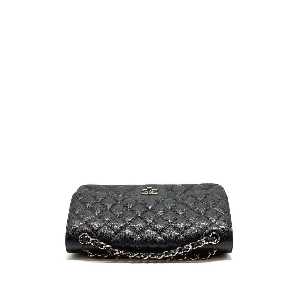 CHANEL JUMBO CLASSIC DOUBLE FLAP BAG CAVIAR BLACK SHW