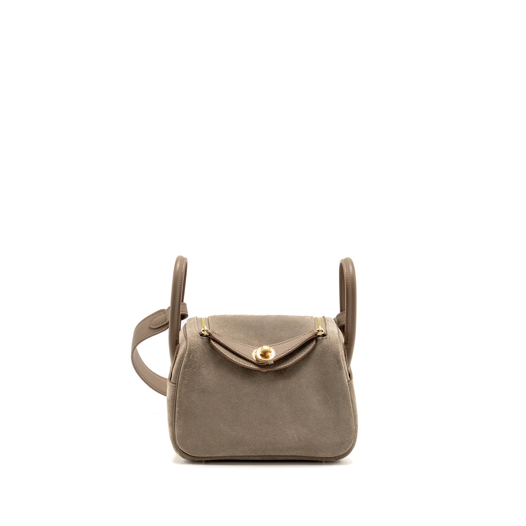 HERMES MINI LINDY GRIZZLY/SWIFT GRIS CAILLOU/ETOUPE GHW