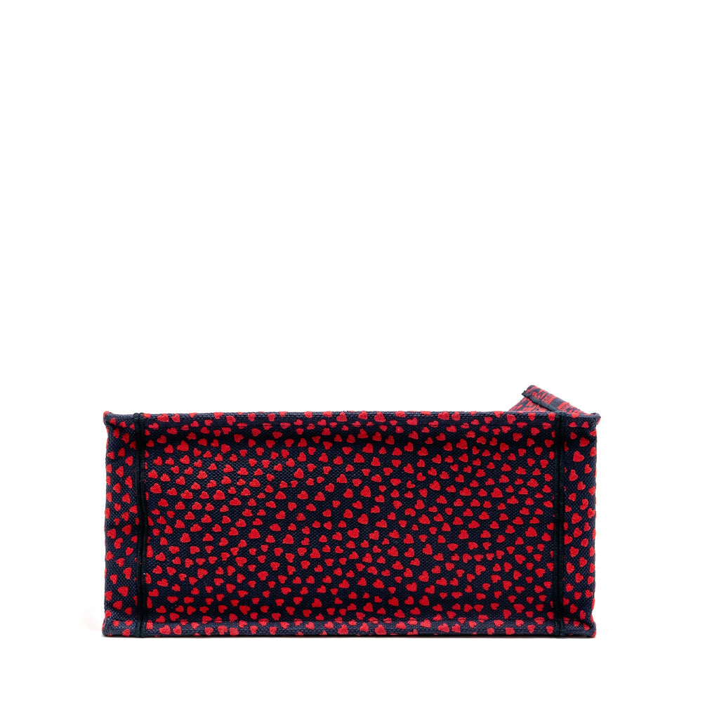 DIOR MEDIUM DIOR BOOK TOTE I LOVE PARIS CANVAS RED / NAVY