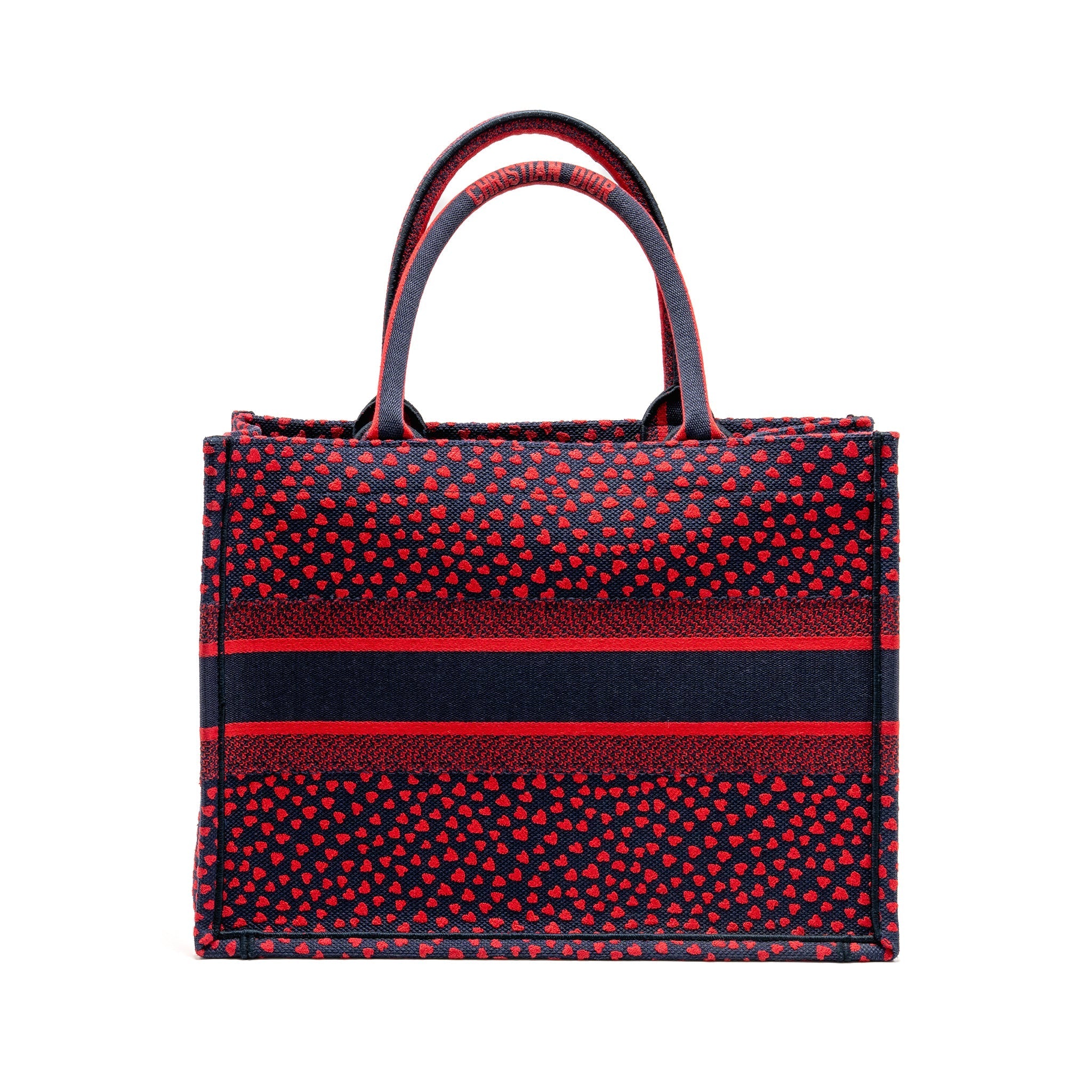 DIOR MEDIUM DIOR BOOK TOTE I LOVE PARIS CANVAS RED / NAVY