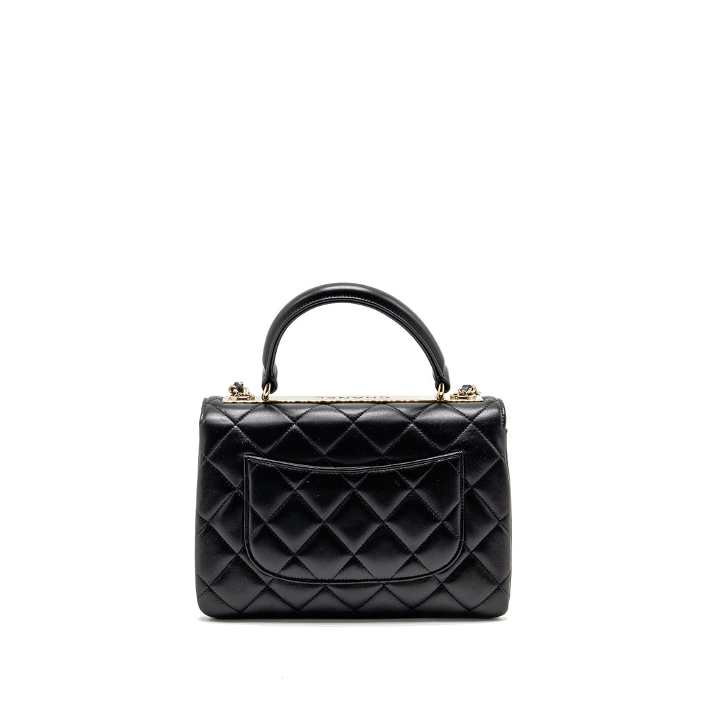 CHANEL TOP HANDLE TRENDY CC FLAP BAG LAMBSKIN BLACK LGHW