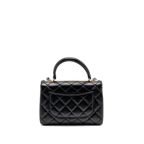 CHANEL TOP HANDLE TRENDY CC FLAP BAG LAMBSKIN BLACK LGHW