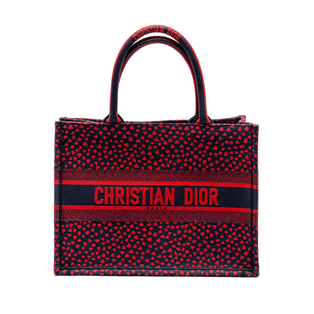 DIOR MEDIUM DIOR BOOK TOTE I LOVE PARIS CANVAS RED / NAVY