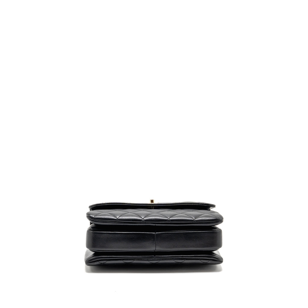 CHANEL TOP HANDLE TRENDY CC FLAP BAG LAMBSKIN BLACK LGHW