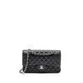 CHANEL MEDIUM CLASSIC DOUBLE FLAP BAG CAVIAR BLACK SHW