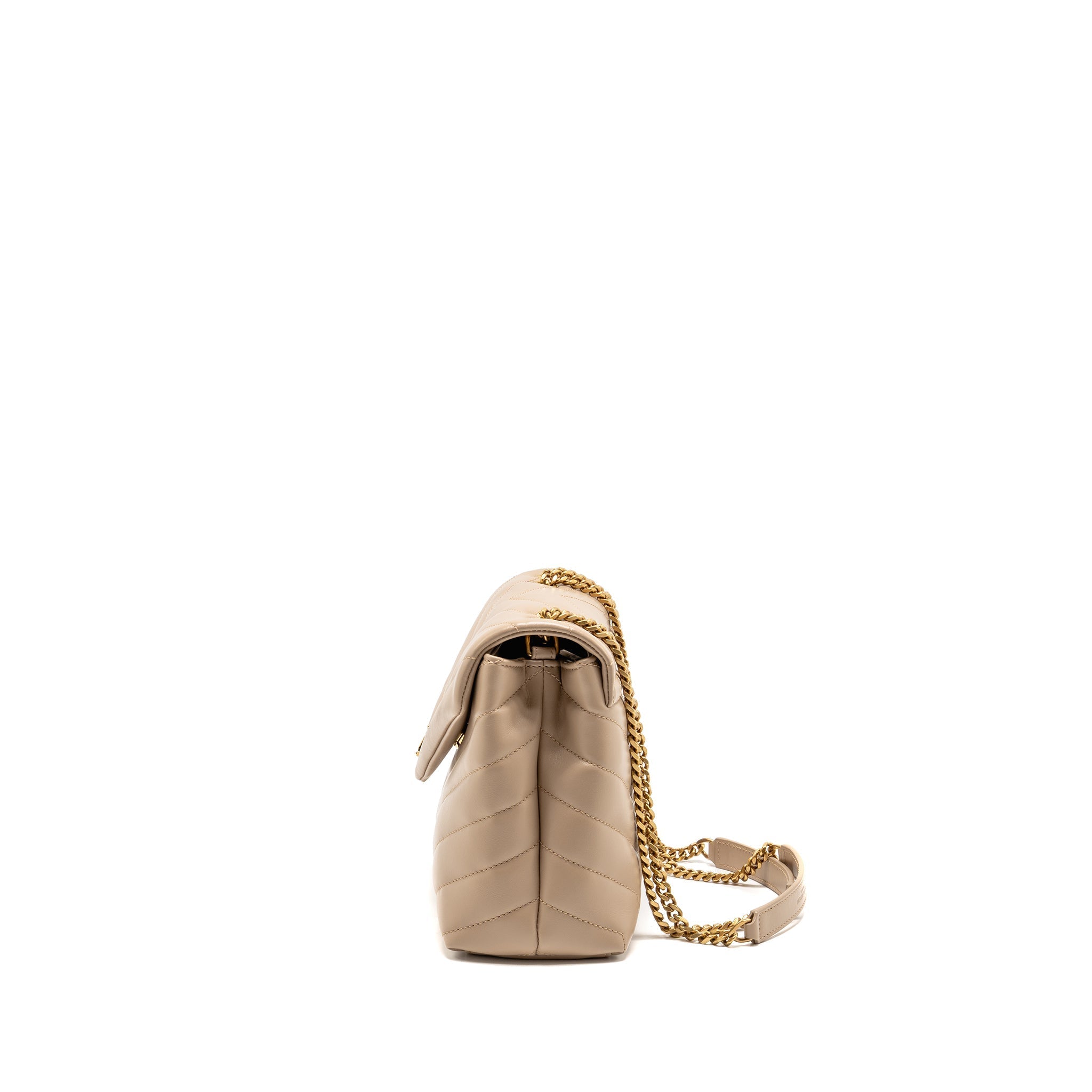 SAINT LAURENT / YSL SMALL LOU LOU SHOULDER BAG CALFSKIN BEIGE GHW
