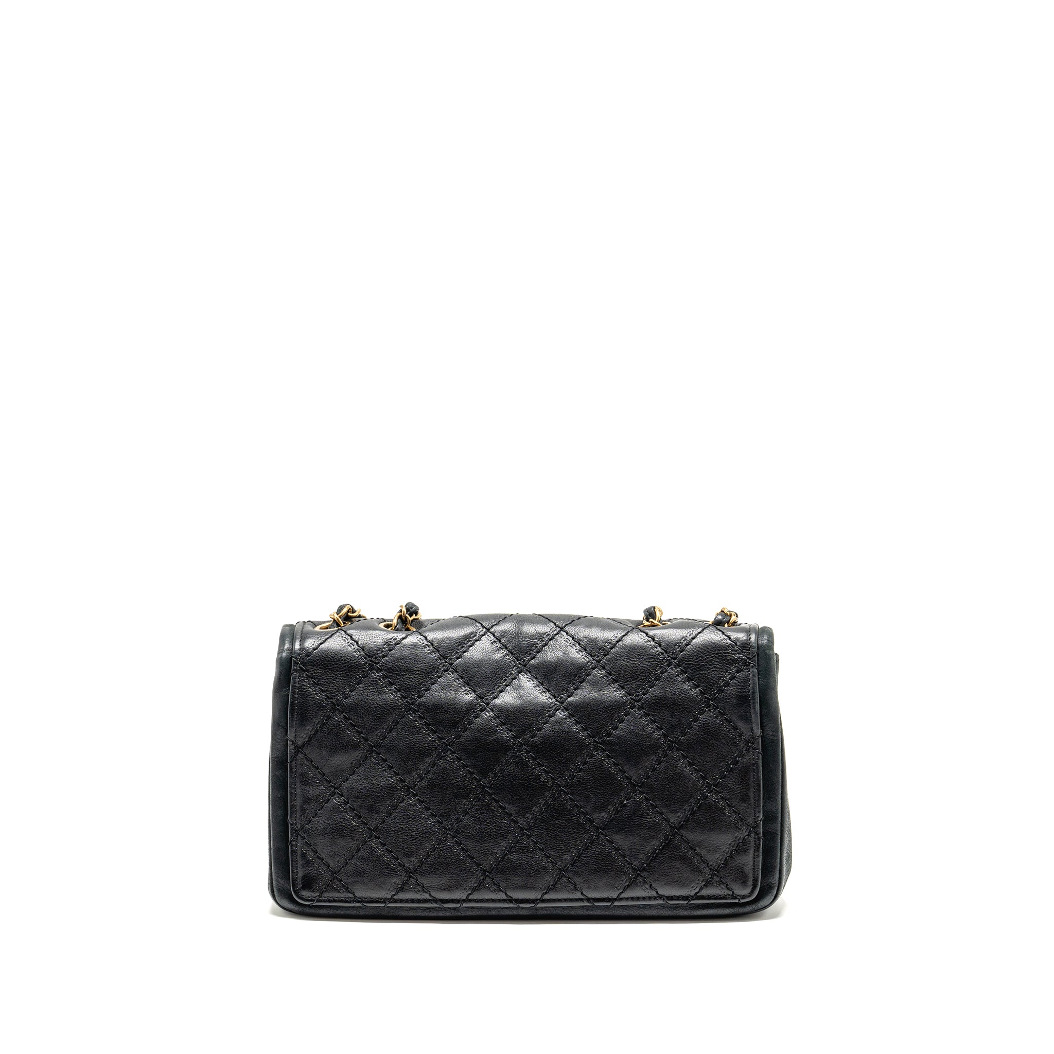 CHANEL QUILTED FLAP BAG CALFSKIN DARK BLUE GHW