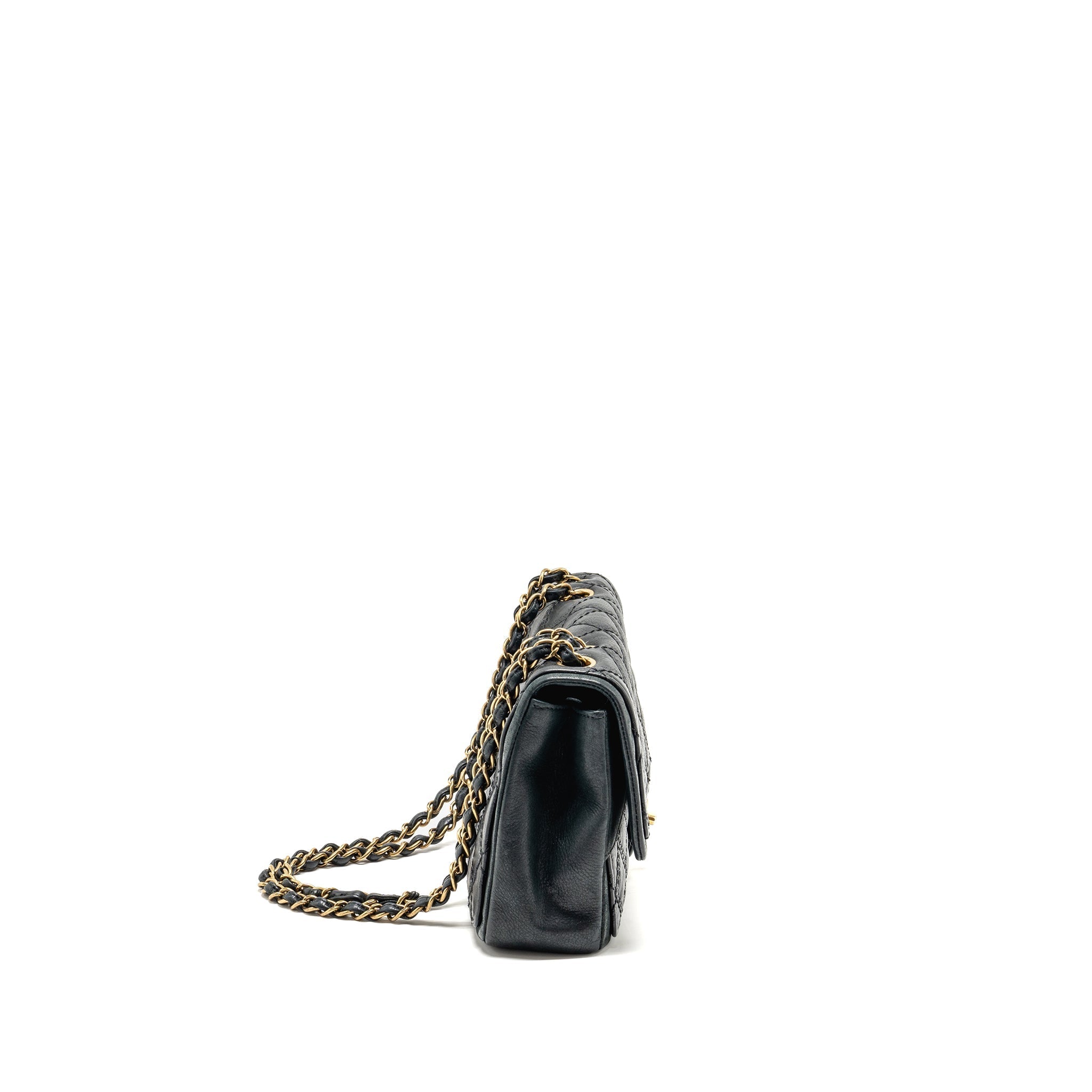 CHANEL QUILTED FLAP BAG CALFSKIN DARK BLUE GHW