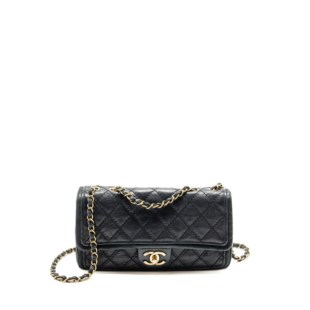 CHANEL QUILTED FLAP BAG CALFSKIN DARK BLUE GHW