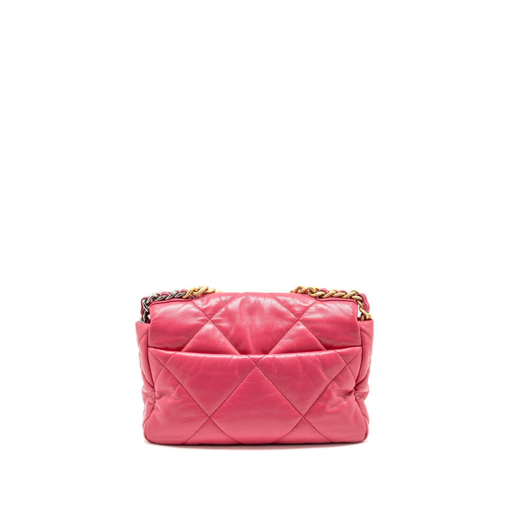 CHANEL SMALL 19 BAG LAMBSKIN PINK MULTICOLOUR HARDWARE