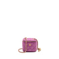 CHANEL PEARL CRUSH MINI VANITY WITH CHAIN LAMBSKIN PURPLE GHW