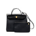 HERMES HERBAG 31 ZIP BAG CANVAS/HUNTER LEATHER BLACK GHW