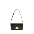 CELINE TRIOMPHE SHOULDER BAG CLAUDE CANVAS TAN GHW