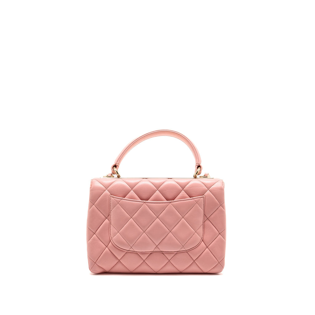 CHANEL TOP HANDLE TRENDY CC FLAP BAG LAMBSKIN PINK LGHW