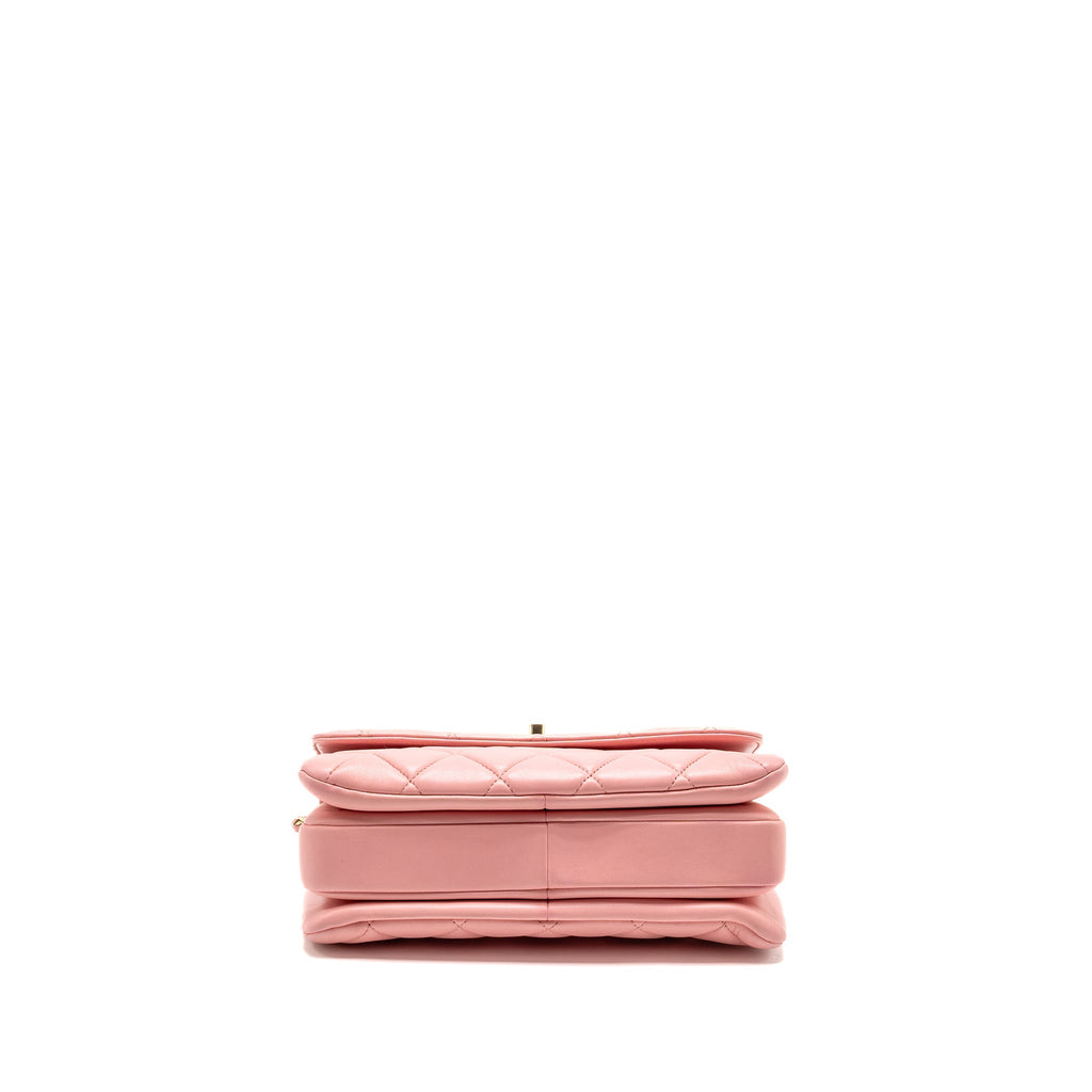 CHANEL TOP HANDLE TRENDY CC FLAP BAG LAMBSKIN PINK LGHW
