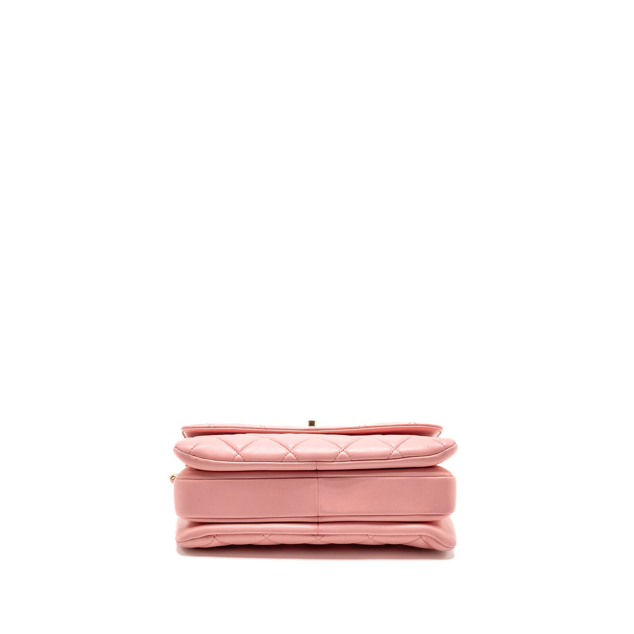 CHANEL TOP HANDLE TRENDY CC FLAP BAG LAMBSKIN PINK LGHW