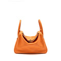 HERMES LINDY 30 SWIFT LEATHER ORANGE / RED LGHW