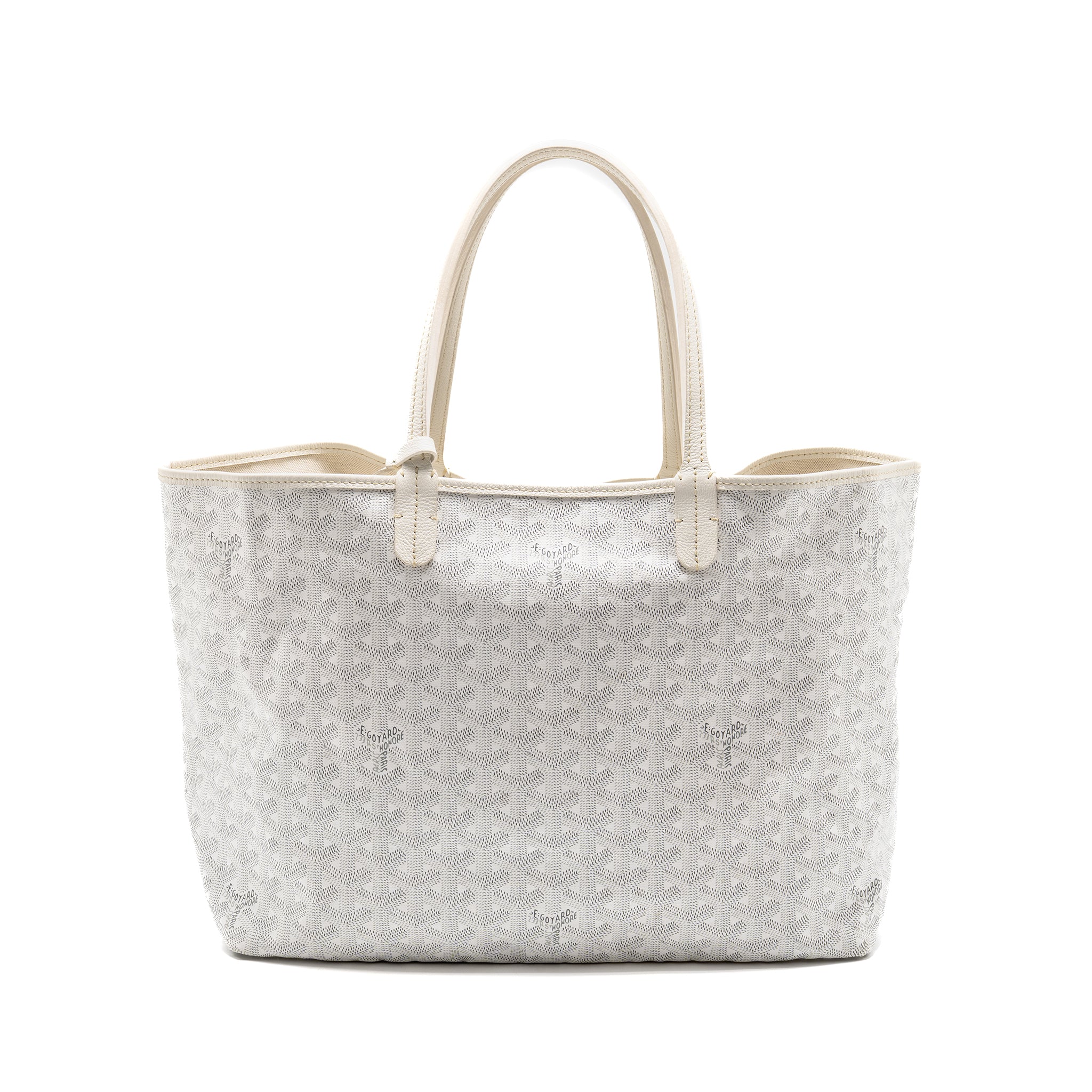 GOYARD SAINT LOUIS PM TOTE LIMITED EDITION GOYARDINE CANVAS/CALFSKIN WHITE/BLUE/YELLOW SHW