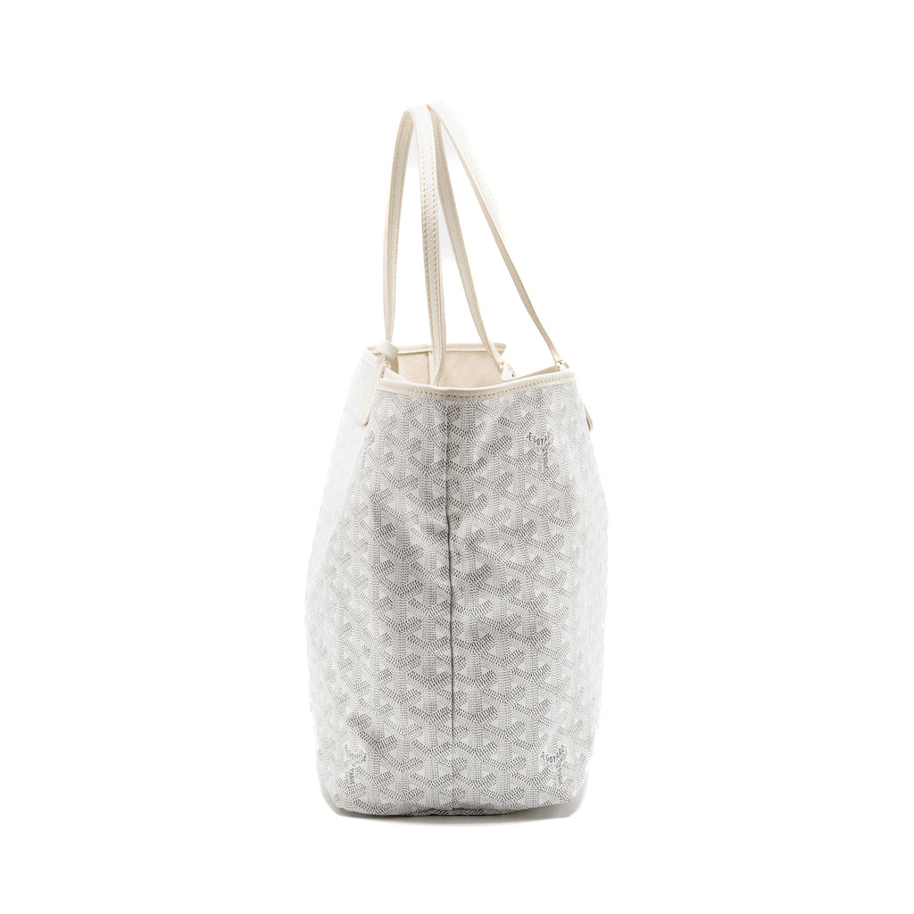 GOYARD SAINT LOUIS PM TOTE LIMITED EDITION GOYARDINE CANVAS/CALFSKIN WHITE/BLUE/YELLOW SHW