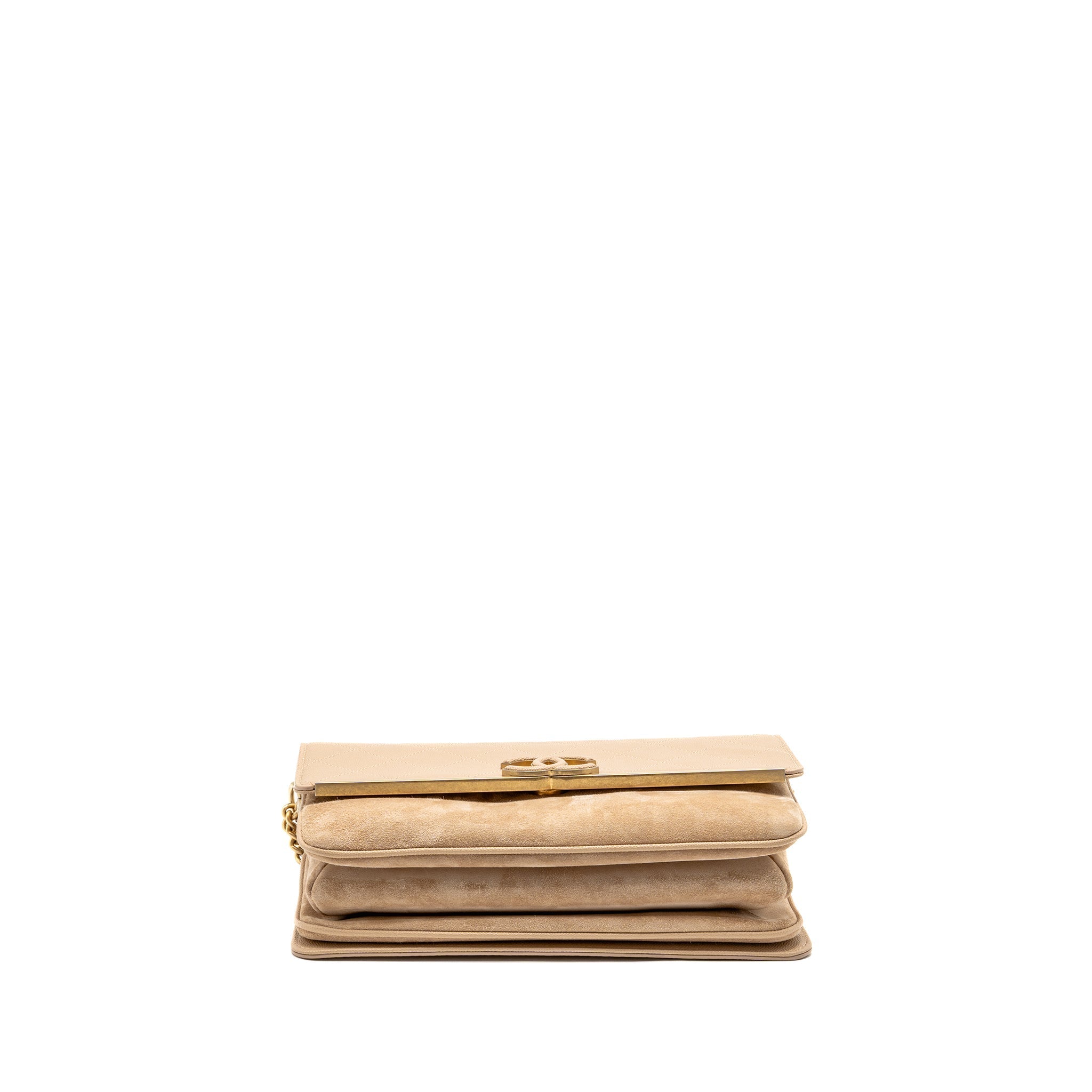 CHANEL LADY COCO FLAP BAG GRAINED CALFSKIN/SUEDE BEIGE GHW