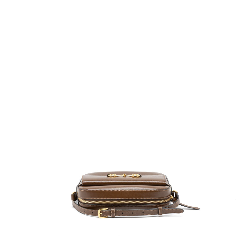 GUCCI HORSEBIT SHOULDER BAG CALFSKIN BROWN GHW