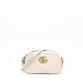 GUCCI GG MARMONT CAMERA SHOULDER BAG CALFSKIN WHITE GHW