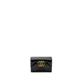 CHANEL 19 FLAP COMPACT WALLET LAMBSKIN BLACK GHW (MICROCHIP)