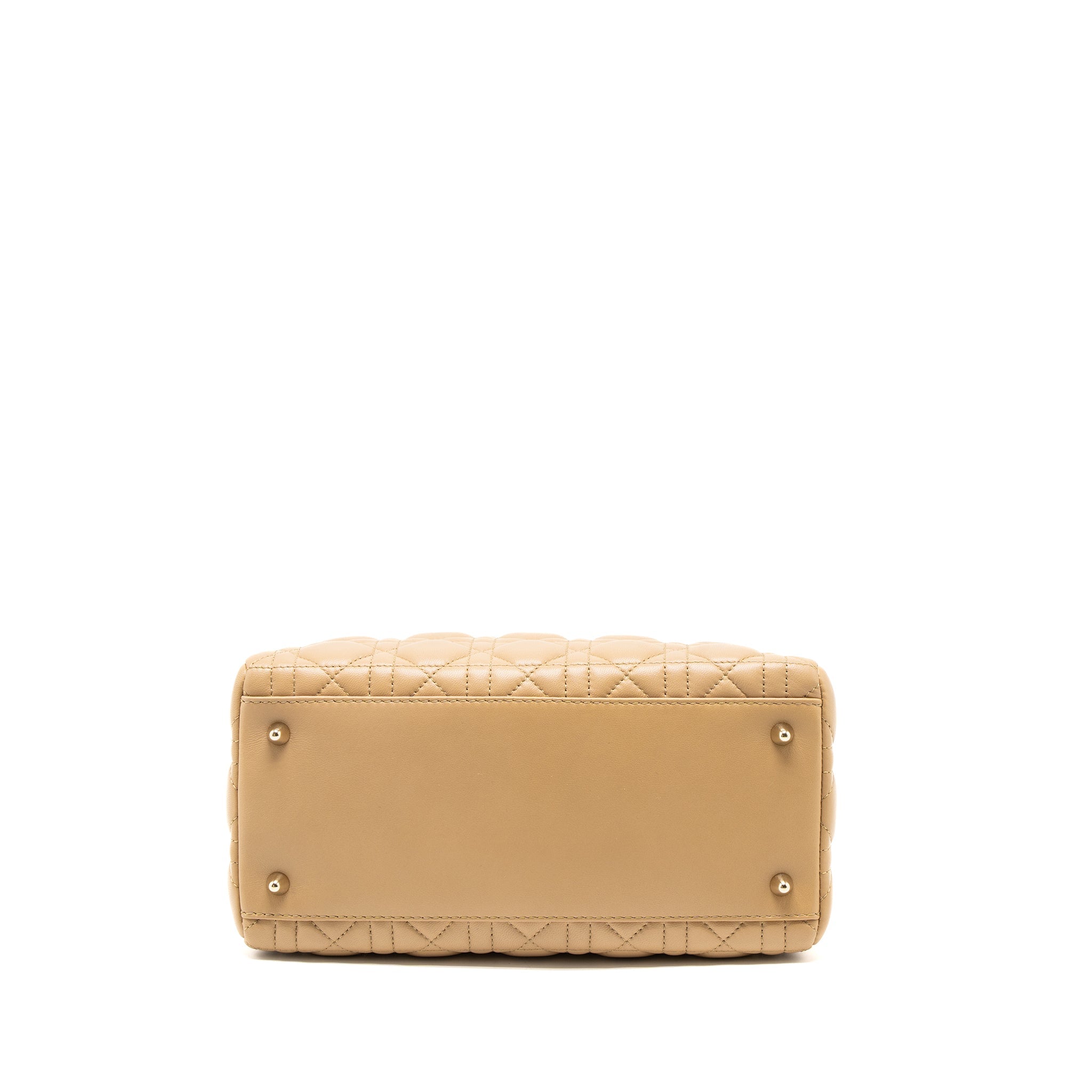 DIOR MEDIUM LADY DIOR LAMBSKIN BEIGE LGHW