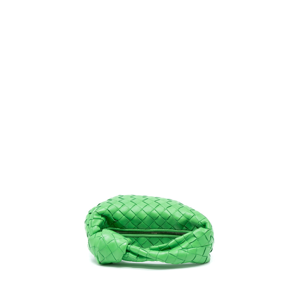 BOTTEGA VENETA MINI JODIE LAMBSKIN GREEN SHW