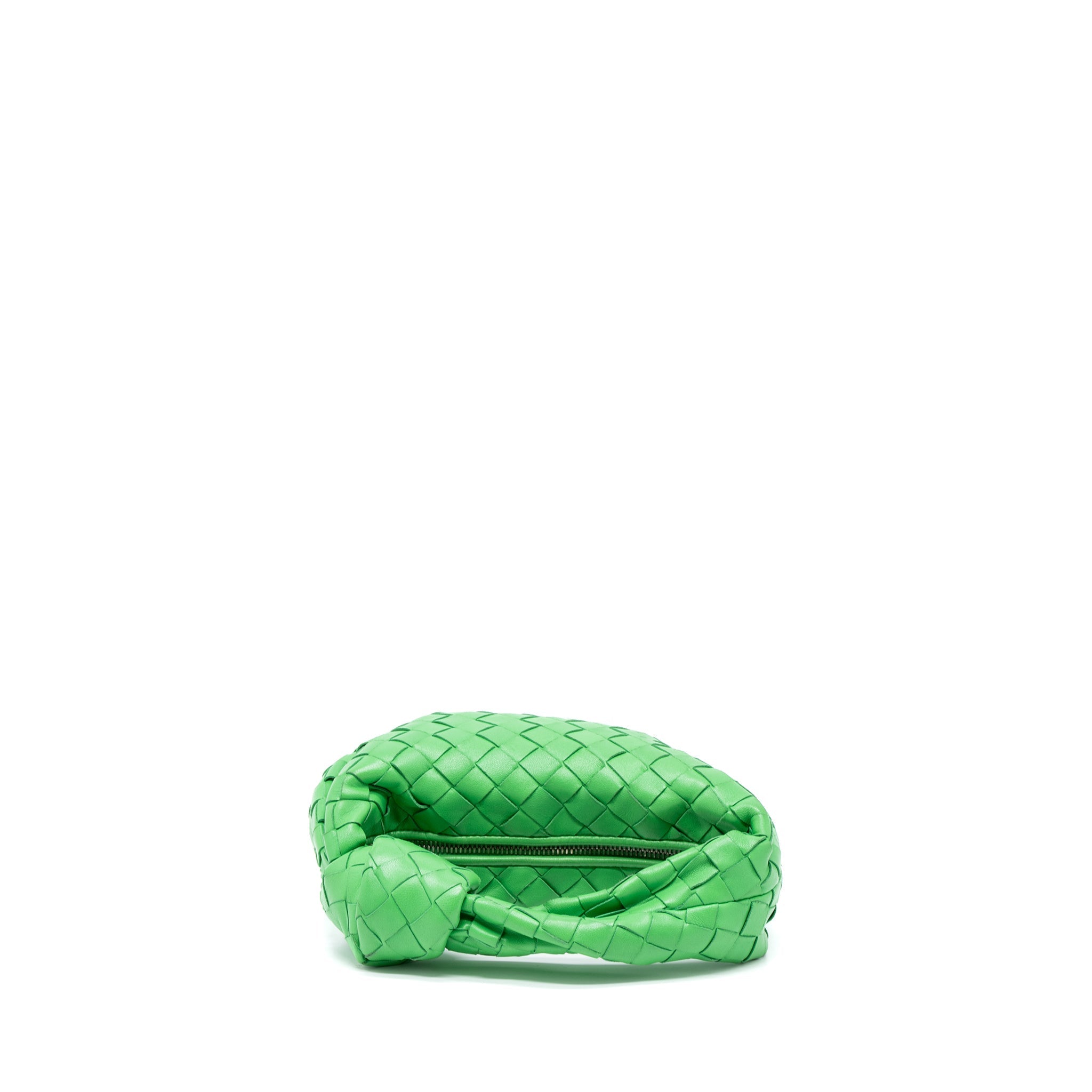 BOTTEGA VENETA MINI JODIE LAMBSKIN GREEN SHW