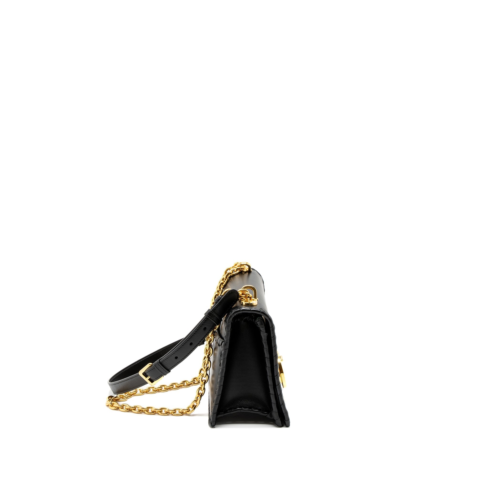 DIOR 30 MONTAIGNE FLAP BAG CALFSKIN BLACK GHW