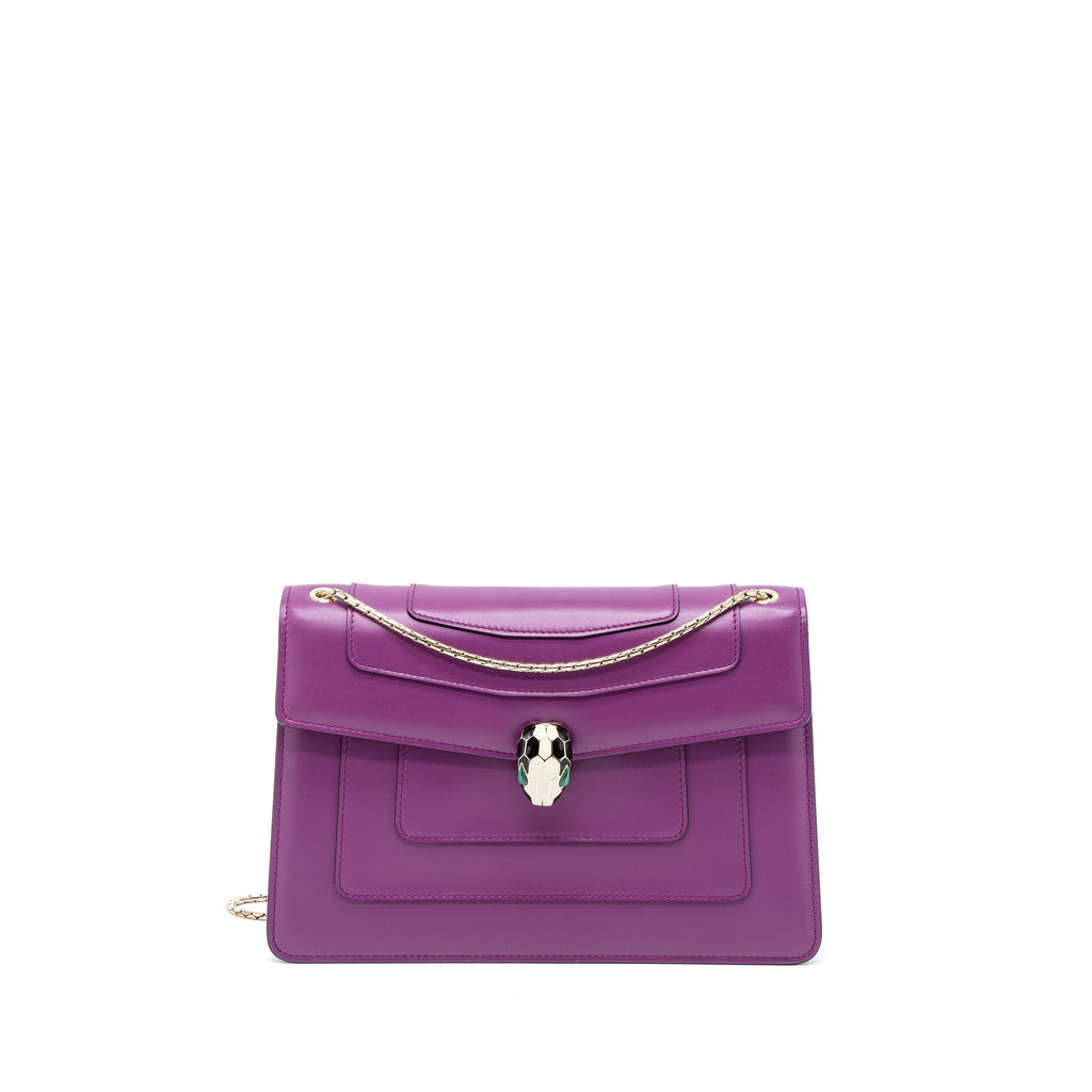 BVLGARI SERPENTI FOREVER SHOULDER BAG CALFSKIN PURPLE LGHW