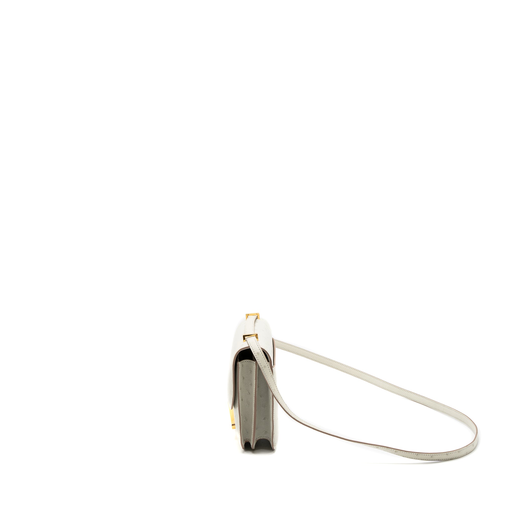 HERMES MINI CONSTANCE OSTRICH GRIS PERLE GHW
