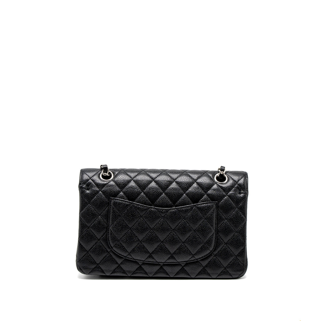 CHANEL MEDIUM CLASSIC DOUBLE FLAP BAG CAVIAR BLACK SHW