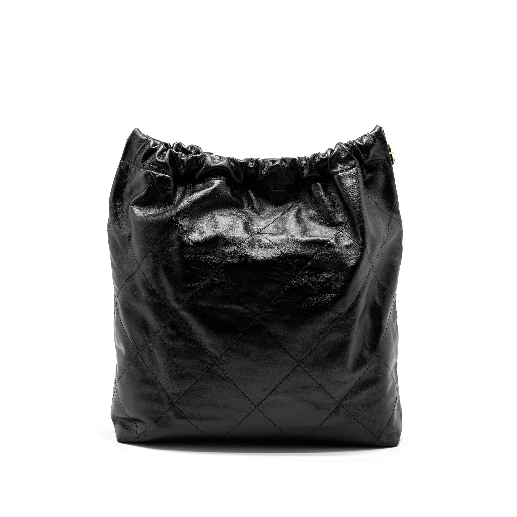 CHANEL LARGE 22 BAG SHINY CALFSKIN BLACK GHW (MICROCHIP)