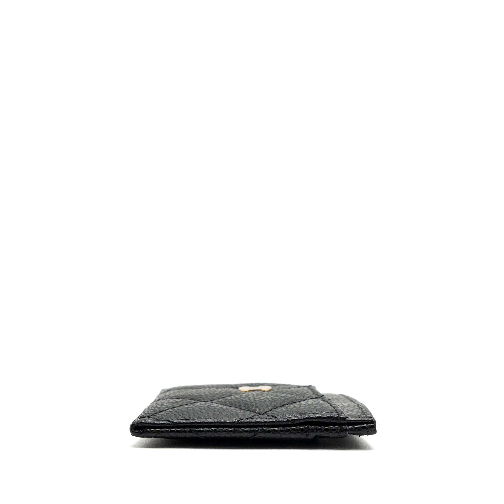 CHANEL CLASSIC CARD HOLDER CAVIAR BLACK GHW (MICROCHIP)