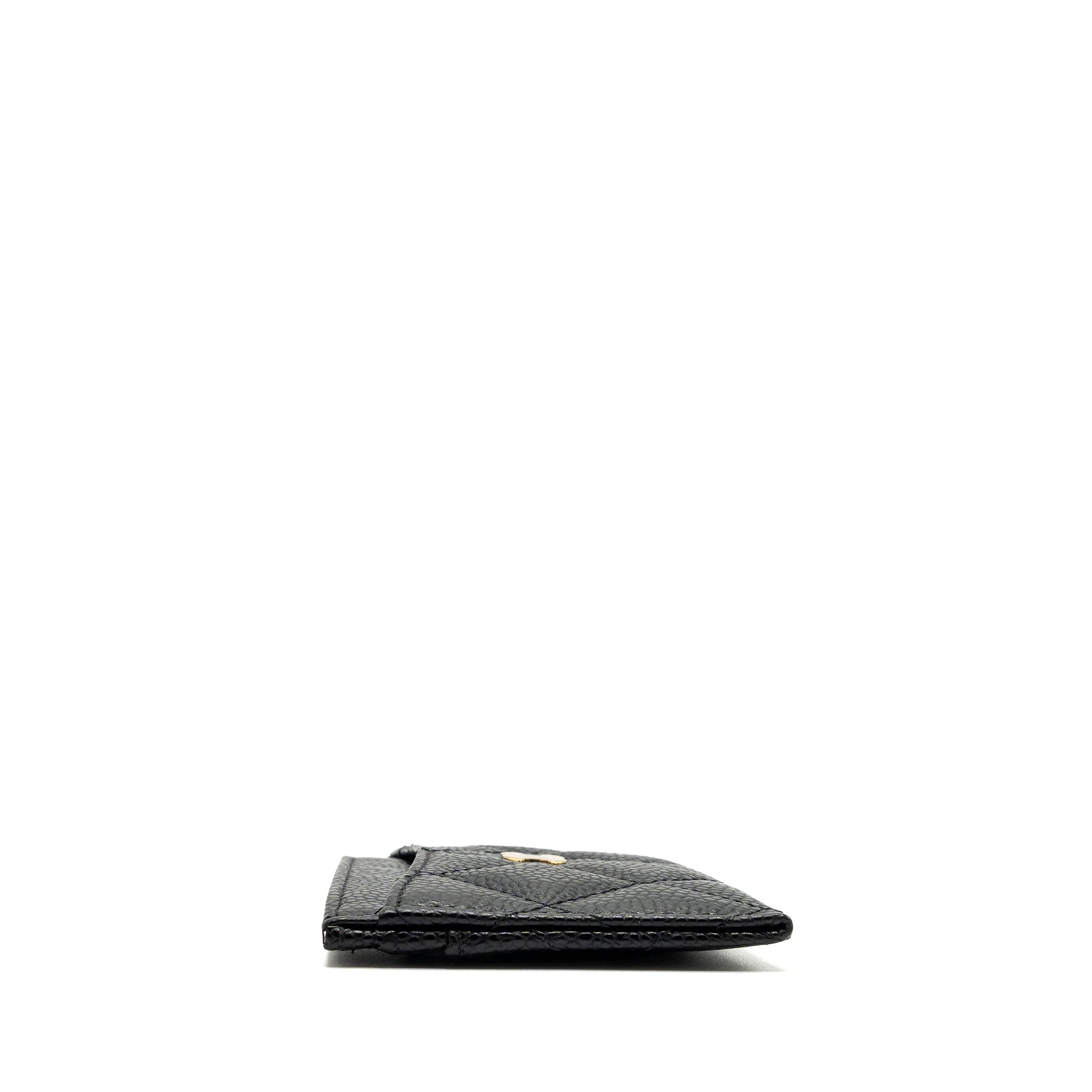 CHANEL CLASSIC CARD HOLDER CAVIAR BLACK GHW (MICROCHIP)