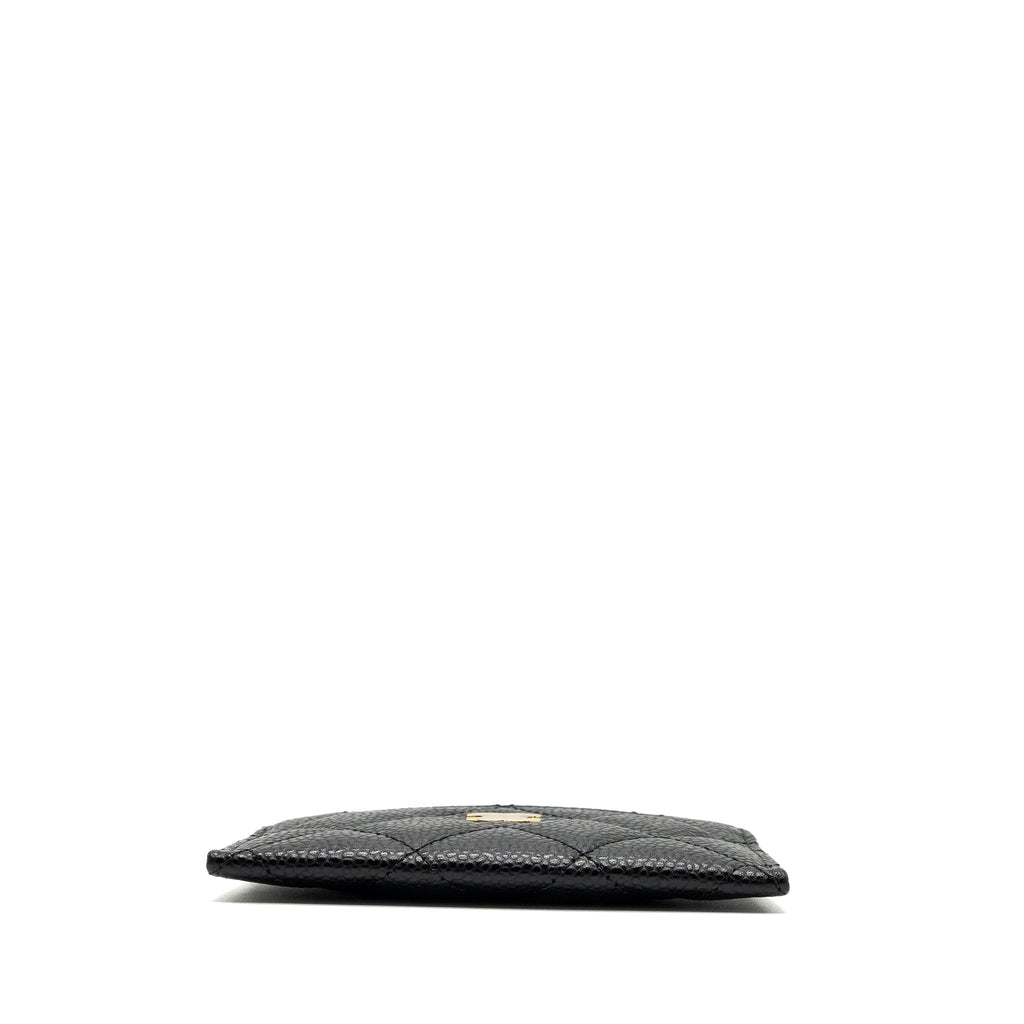 CHANEL CLASSIC CARD HOLDER CAVIAR BLACK GHW (MICROCHIP)