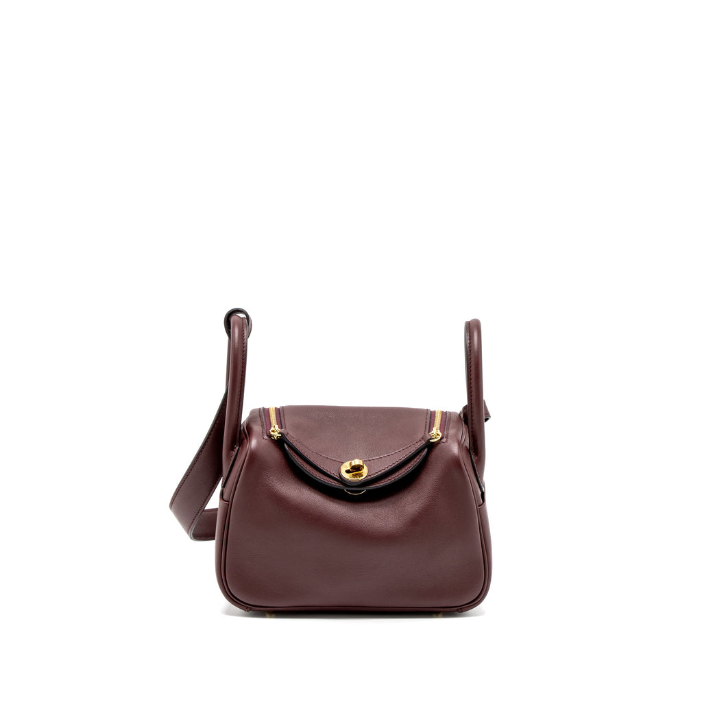 HERMES MINI LINDY SWIFT BORDEAUX GHW