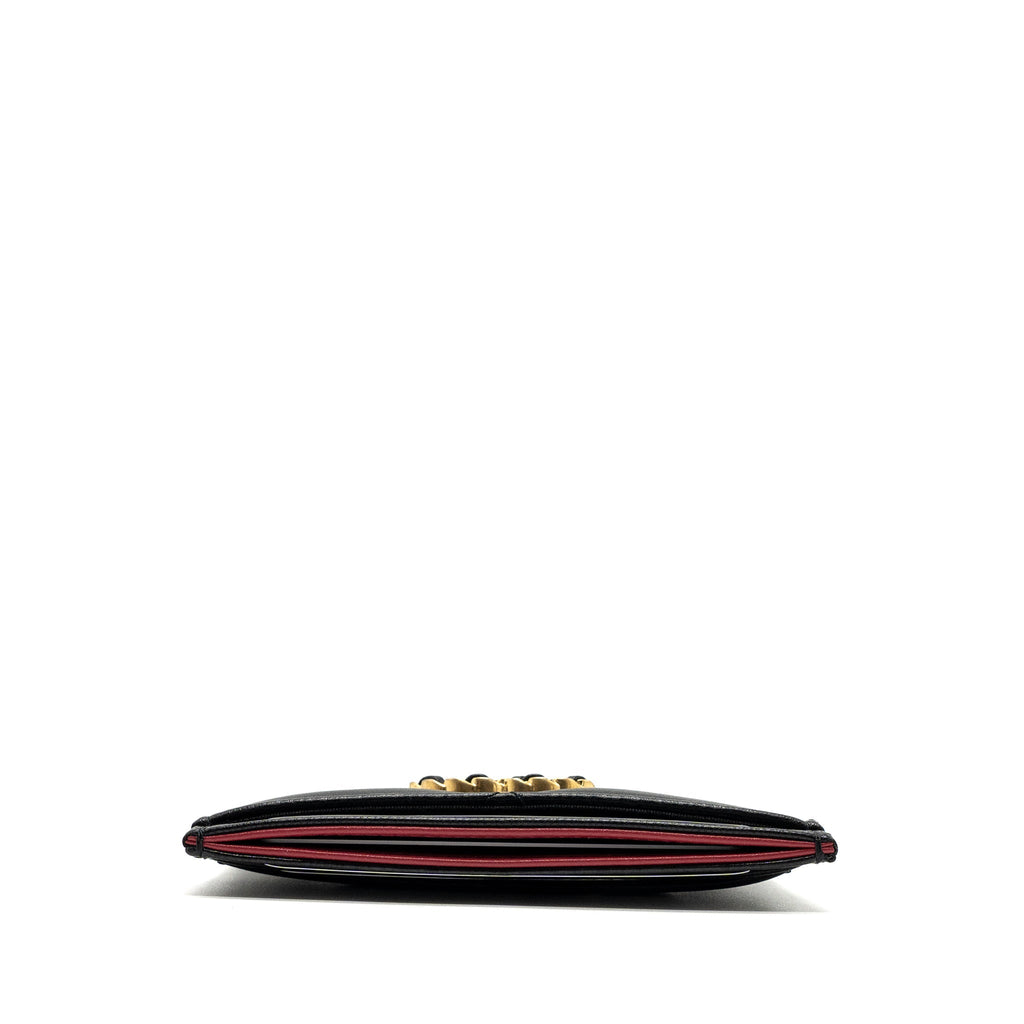 CHANEL 19 CARDHOLDER LAMBSKIN BLACK GHW